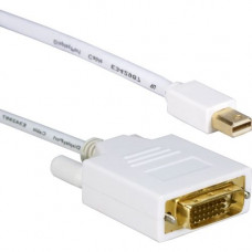 Qvs 3ft Mini DisplayPort to DVI Digital Video Cable - 3 ft DVI/Mini DisplayPort Video Cable for Video Device, TV, Plasma, Monitor - First End: 1 x Mini DisplayPort Male Digital Audio/Video - Second End: 1 x DVI Male Video - Supports up to 1920 x 1200 - Wh