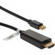 Qvs 6ft Mini DisplayPort/Thunderbolt to HDMI Digital Video Black Cable - 6 ft HDMI/Mini DisplayPort A/V Cable for Projector, Monitor, Tablet, HDTV, Computer, Desktop Computer - First End: 1 x Mini DisplayPort Male Thunderbolt - Second End: 1 x HDMI Male D
