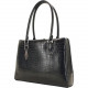 Mobile Edge Large Milano Computer Handbag (Large) - Top-loading - Faux Croc - Black MEMC1L