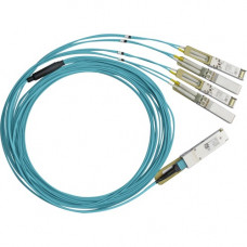 Accortec Active Fiber Hybrid Solution, ETH 100GbE to 4x25GbE, QSFP28 to 4xSFP28, 5m - 16.40 ft Fiber Optic Network Cable for Network Device, Switch, Server - First End: 4 x SFP28 Network - Second End: 1 x QSFP28 Network - 100 Gbit/s - Splitter Cable - TAA