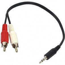 Accortec 6-inch 3.5mm Stereo to 2 x RCA Stereo Male Y-Cable - 6" Mini-phone/RCA Audio Cable for Audio Device - First End: 2 x RCA Male Stereo Audio - Second End: 1 x Mini-phone Male Stereo Audio - Black MJMRCAM6-ACC