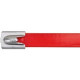 Panduit Pan-Steel Cable Tie - Red - 50 Pack - 250 lb Loop Tensile - Polyester, Stainless Steel - TAA Compliance MLTFC4H-LP316RD