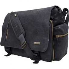 Cocoon Urban Adventure Carrying Case (Messenger) for 16" Notebook - Black - Water Resistant - Waxed Canvas - Shoulder Strap, Trolley Strap - 13" Height x 8.5" Width x 7" Depth MMB2704BK