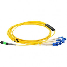 Axiom Fiber Optic Network Cable - 3.28 ft Fiber Optic Network Cable for Network Device - First End: 1 x MTP/MPO Female Network - Second End: 8 x LC Male Network - 9/125 &micro;m - Yellow MP8LCSMR1M-AX