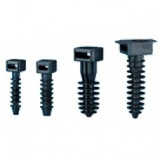 PANDUIT Masonry Push Barb Cable Tie Mount - Black - 100 Pack - TAA Compliance MPMS25-C0