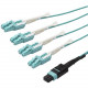 Startech.Com 5m 15 ft MPO / MTP to LC Breakout Cable - Plenum Rated Fiber Optic Cable - OM3 Multimode, 40Gb - Push/Pull-Tab - Aqua Fiber Patch Cable - 16.40 ft Fiber Optic Network Cable for Network Device, Patch Panel, Hub, Switch, Media Converter, Router
