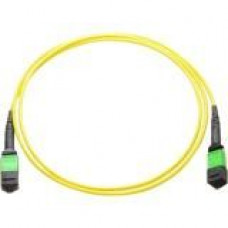 Axiom MPO Female to MPO Male Singlemode 9/125 Fiber Optic Cable - 5m - Fiber Optic for Network Device - 16.40 ft - 1 x MPO Female Network - 1 x MPO Male Network - 9/125 &micro;m - Yellow - RoHS Compliance MPOFMSM5M-AX