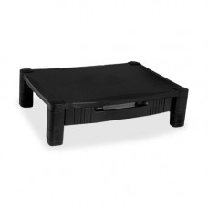 Kantek Adjustable Standard Monitor Stand with Drawer - 60 lb Load Capacity - Black - TAA Compliance MS420