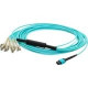 AddOn 10m Juniper Networks MTP-4LC-M10M Compatible MPO (Female) to 8xLC (Male) 8-strand Aqua OM3 Fiber Fanout Cable - 100% compatible and guaranteed to work - TAA Compliance MTP-4LC-M10M-AO