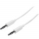Startech.Com 1m White Slim 3.5mm Stereo Audio Cable - Male to Male - 3.28 ft Mini-phone Audio Cable for Audio Device, iPod, iPhone, iPad - First End: 1 x Mini-phone Male Stereo Audio - Second End: 1 x Mini-phone Male Stereo Audio - White - 1 Pack - RoHS C