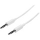 Startech.Com 2m White Slim 3.5mm Stereo Audio Cable - Male to Male - 6.56 ft Mini-phone Audio Cable for Audio Device, iPod, iPad, iPhone - First End: 1 x Mini-phone Male Stereo Audio - Second End: 1 x Mini-phone Male Stereo Audio - White - 1 Pack - RoHS C