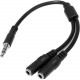 Startech.Com Slim Stereo Splitter Cable - 3.5mm Male to 2x 3.5mm Female - 1 x Mini-phone Male Stereo Audio - 2 x Mini-phone Female Stereo Audio - Nickel-plated Connectors - Black - RoHS Compliance MUY1MFFS