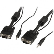 Startech.Com 30 ft Coax High Resolution Monitor VGA Cable with Audio HD15 M/M - Coaxial for Monitor - 30 ft - HD-15 Male VGA MXTHQMM30A