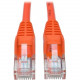 Tripp Lite 14ft Cat5 Cat5e Snagless Molded Patch Cable UTP Orange RJ45 M/M 14&#39;&#39; - Category 5e for Network Device, Router, Switch, Printer, Server - 128 MB/s - Patch Cable - 14 ft - 1 x RJ-45 Male Network - 1 x RJ-45 Male Network - Gold-pla