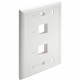 Tripp Lite Dual Outlet RJ45 Universal Keystone Face Plate / Wall Plate - White, 2-Port - RoHS, TAA Compliance N042-001-WH
