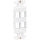 Tripp Lite Center Plate Insert, Decora Style - Vertical, 4 Ports - 4 x Total Number of Socket(s) - White - Acrylonitrile Butadiene Styrene (ABS) - TAA Compliance N042D-004V-WH