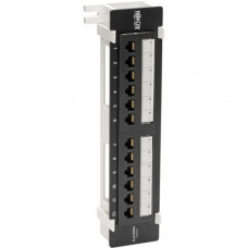 Tripp Lite Cat5 / Cat5e Wall-Mount PoE Patch Panel 12-Port 110 568A/B RJ45 - 12 Port(s) - 12 x RJ-45 - Black - Wall Mountable - TAA Compliant - TAA Compliance N050-P12