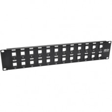 Tripp Lite 24-Port Keystone Blank Patch Panel RJ45 USB HDMI Cat5/6 2URM - 24 Port(s) - 2U High - Black - 19" Wide - Rack-mountable - TAA Compliance N062-024-KJ