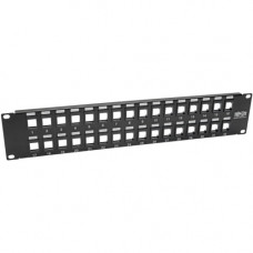 Tripp Lite 32-Port Keystone Blank Patch Panel RJ45 USB HDMI Cat5/Cat6 2URM - 32 Port(s) - 2U High - Black - 19" Wide - Rack-mountable - TAA Compliance N062-032-KJ