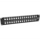 Tripp Lite 32-Port Keystone Blank Patch Panel RJ45 USB HDMI Cat5/Cat6 2URM - 32 Port(s) - 2U High - Black - 19" Wide - Rack-mountable - TAA Compliance N062-032-KJ