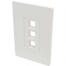 Tripp Lite Single-Gang 3-Port Wall Plate Keystone Cat5/6 USB HDMI Dport RCA - 3 x Total Number of Socket(s) - 1-gang - White - Polycarbonate - TAA Compliance N080-103