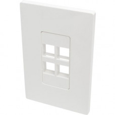 Tripp Lite Single-Gang 4-Port Wall Plate Keystone Cat5/6 USB HDMI Dport RCA - 4 x Total Number of Socket(s) - 1-gang - White - Polycarbonate - TAA Compliance N080-104