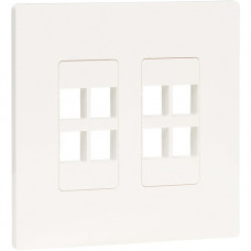 Tripp Lite 8-Port Keystone Double-Gang Faceplate, White, TAA - 8 x Total Number of Socket(s) - 2-gang - White - Polycarbonate - TAA Compliant - TAA Compliance N080-208