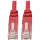 Tripp Lite Cat6 Cat5e Gigabit Molded Patch Cable RJ45 M/M 550MHz Red 2ft - RJ-45 for Computer, Printer, Gaming Console, Blu-ray Player, Photocopier, Router, Modem - 128 MB/s - Patch Cable - 2 ft - 1 x RJ-45 Male Network - 1 x RJ-45 Male Network - Gold Pla