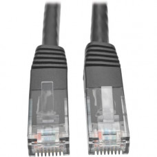 Tripp Lite Cat6 Gigabit Molded Patch Cable RJ45 M/M 550MHz 24 AWG Black 2&#39;&#39; - Category 6 for Network Device, Router, Modem, Blu-ray Player, Printer, Computer - 128 MB/s - Patch Cable - 2 ft - 1 x RJ-45 Male Network - 1 x RJ-45 Male Network
