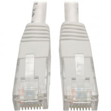 Tripp Lite 25ft Cat6 Gigabit Molded Patch Cable RJ45 M/M 550MHz 24AWG White - Category 6 for Network Device, Router, Modem, Blu-ray Player, Printer, Computer - 128 MB/s - Patch Cable - 25 ft - 1 x RJ-45 Male Network - 1 x RJ-45 Male Network - Gold-plated 