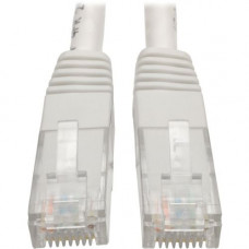 Tripp Lite Cat6 Cat5e Gigabit Molded Patch Cable RJ45 M/M 550MHz White 20ft - RJ-45 for Computer, Printer, Gaming Console, Blu-ray Player, Photocopier, Router, Modem - 128 MB/s - Patch Cable - 20 ft - 1 x RJ-45 Male Network - 1 x RJ-45 Male Network - Gold