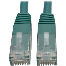 Tripp Lite 25ft Cat6 Gigabit Molded Patch Cable RJ45 M/M 550MHz 24AWG Green - Category 6 for Network Device, Router, Modem, Blu-ray Player, Printer, Computer - 128 MB/s - Patch Cable - 25 ft - 1 x RJ-45 Male Network - 1 x RJ-45 Male Network - Gold-plated 