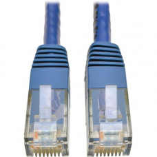 Tripp Lite Cat6 Cat5e Gigabit Molded Patch Cable RJ45 M/M 550MHz Blue 35ft - RJ-45 for Computer, Printer, Gaming Console, Blu-ray Player, Photocopier, Router, Modem - 128 MB/s - Patch Cable - 35 ft - 1 x RJ-45 Male Network - 1 x RJ-45 Male Network - Gold 