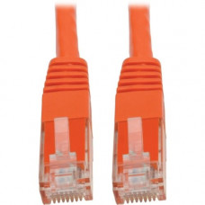 Tripp Lite Cat6 Cat5e Gigabit Molded Patch Cable RJ45 M/M Orange 100ft 100&#39;&#39; - RJ-45 for Computer, Printer, Gaming Console, Blu-ray Player, Photocopier, Router, Modem - 128 MB/s - Patch Cable - 100 ft - 1 x RJ-45 Male Network - 1 x RJ-45 M