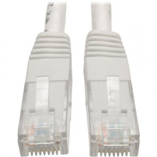 Tripp Lite Cat6 Cat5e Gigabit Molded Patch Cable RJ45 M/M White 550Mh 100ft 100&#39;&#39; - RJ-45 for Computer, Printer, Gaming Console, Blu-ray Player, Photocopier, Router, Modem - 128 MB/s - Patch Cable - 100 ft - 1 x RJ-45 Male Network - 1 x RJ
