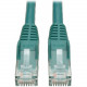Tripp Lite Cat6 GbE Snagless Molded Patch Cable UTP Green RJ45 M/M 4ft 4&#39;&#39; - Category 6 for Network Adapter, Network Device, Server, Router, Switch, Modem, Hub - 128 MB/s - Patch Cable - 3.94 ft - 1 x RJ-45 Male Network - 1 x RJ-45 Male Ne