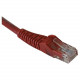 Tripp Lite 10ft Cat6 Gigabit Snagless Molded Patch Cable RJ45 M/M Red 10&#39;&#39; - 10ft - 1 x RJ-45 Male - 1 x RJ-45 Male - Red - TAA Compliance N201-010-RD