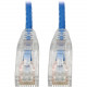 Tripp Lite Cat6 UTP Patch Cable (RJ45) - M/M, Gigabit, Snagless, Molded, Slim, Blue, 7 ft. - 7 ft Category 6 Network Cable for Network Device, Printer, Photocopier, Router, Server, Computer, Modem, Switch, Workstation - First End: 1 x RJ-45 Male Network -
