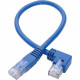 Tripp Lite Left-Angle Cat6 UTP Patch Cable (RJ45) - 1 ft., M/M, Gigabit, Molded, Blue - Category 6 for Workstation, Network Device, Switch, Printer, Router, Server, Modem, Scanner, Photocopier - 128 MB/s - Patch Cable - 1 ft - 1 x RJ-45 Male Network - 1 x