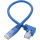 Tripp Lite Left-Angle Cat6 UTP Patch Cable (RJ45) - 1 ft., M/M, Gigabit, Molded, Blue - Category 6 for Workstation, Network Device, Switch, Printer, Router, Server, Modem, Scanner, Photocopier - 128 MB/s - Patch Cable - 1 ft - 1 x RJ-45 Male Network - 1 x