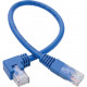Tripp Lite Right-Angle Cat6 UTP Patch Cable (RJ45) - 1 ft., M/M, Gigabit, Molded, Blue - Category 6 for Workstation, Network Device, Switch, Printer, Router, Server, Modem, Scanner, Photocopier - 128 MB/s - Patch Cable - 1 ft - 1 x RJ-45 Male Network - 1 