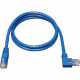 Tripp Lite 5ft Cat6 Gigabit Molded Patch Cable RJ45 Left Angle to Straight M/M Blue 5&#39;&#39; - Category 6 for Network Device - 5ft - 1 x RJ-45 Male Network - 1 x RJ-45 Male Network - Blue - RoHS Compliance N204-005-BL-LA