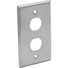 Tripp Lite RJ45 Bulkhead Wall Plate 2 Cutouts Industrial Metal Single Gang - 2 x Total Number of Socket(s) - 1-gang - Silver - Metal, Stainless Steel - TAA Compliant - TAA Compliance N206-FP02-IND