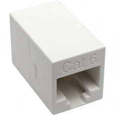 Tripp Lite Cat6 Straight-Through Modular Compact In-Line Coupler (RJ45 F/F), White, TAA - 1 x RJ-45 Female Network - 1 x RJ-45 Female Network - Gold Contact - White - TAA Compliant - TAA Compliance N234-001-WH