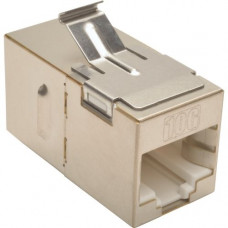 Tripp Lite Cat6a Straight-Through Modular Shielded In-Line Snap-In Coupler (RJ45 F/F) - 1 x RJ-45 Female Network - 1 x RJ-45 Female Network - Silver - TAA Compliance N235-001-SH-6A