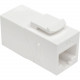 Tripp Lite Cat6a Straight Through Modular In Line Coupler RJ45 FF - 1 x RJ-45 Female Network - 1 x RJ-45 Female Network - Gold Plated Contact - White N235-001-WH-6AD