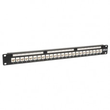 Tripp Lite 24-Port Cat6 Cat5e Patch Panel Low Profile Feed Through Rackmount RJ45 1U TAA - 24 x RJ-45 - TAA Compliance N250-024-LP