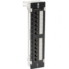 Tripp Lite Cat6 Wall-Mount PoE Patch Panel 12-Port 110/Krone 568A/B RJ45 - 12 Port(s) - 12 x RJ-45 - Black - Wall Mountable - TAA Compliant - TAA Compliance N250-P12