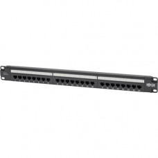 Tripp Lite Cat6 PoE Patch Panel 24-Port 110/Krone 568A/B RJ45 1URM TAA - 24 Port(s) - 24 x RJ-45 - 1U High - Black - 19" Wide - Rack-mountable - TAA Compliant - TAA Compliance N252-P24