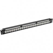 Tripp Lite 24-Port Cat6a Feedthrough Patch Panel w/ Down-Angled Ports 1URM - 24 Port(s) - 24 x RJ-45 - 1U High - Black - Rack-mountable - TAA Compliance N254-024-6AD